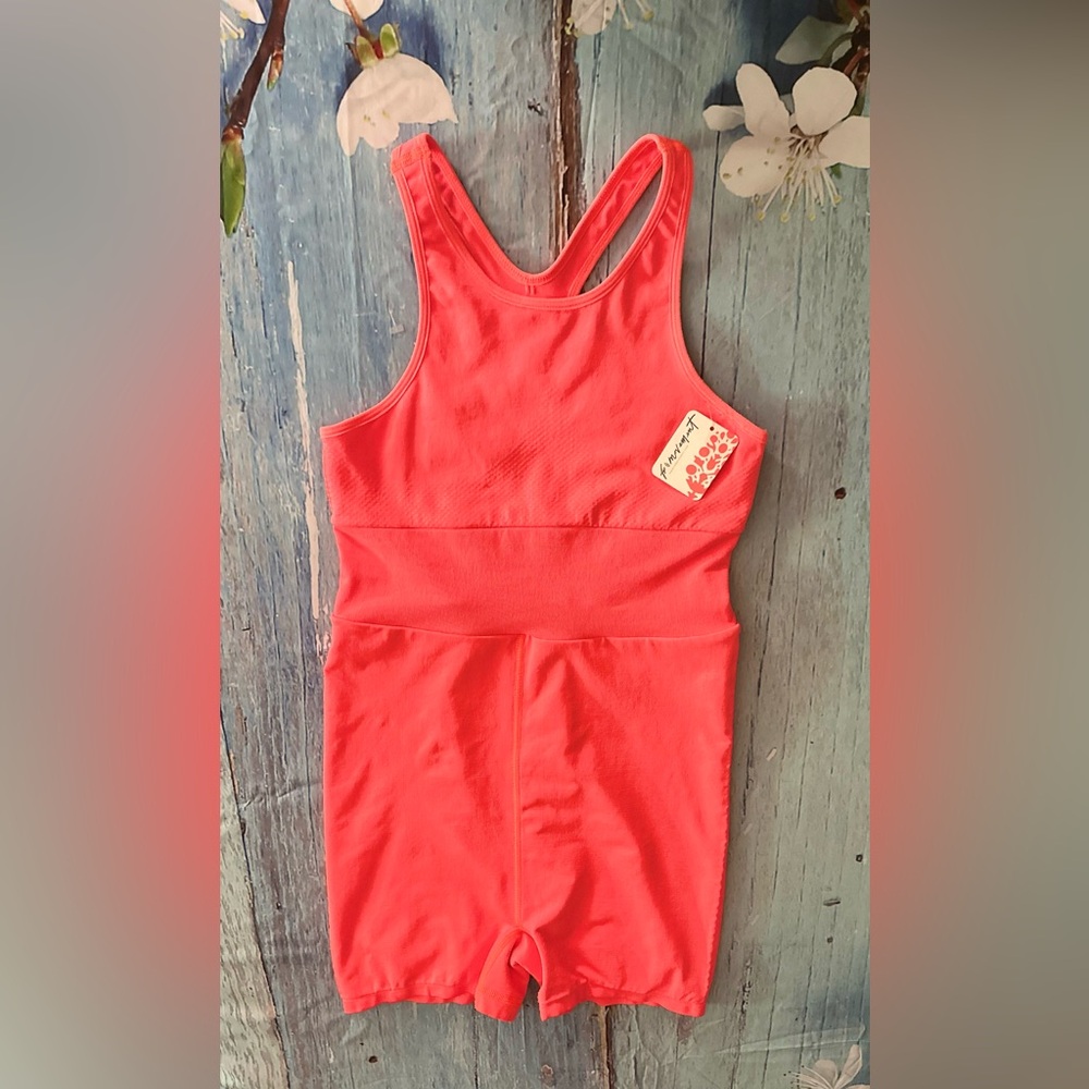 FP Movement by Free People | Every Single Time Runsie Neon Coral | Size M/L NWT - Picture 5 of 14